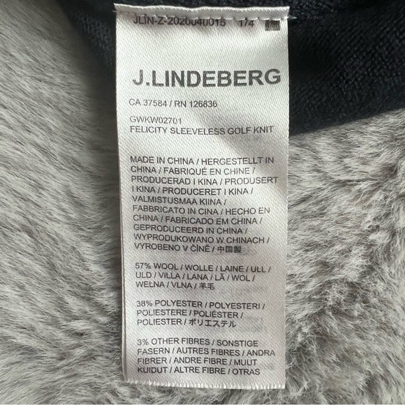 J. Lindeberg Navy and Yellow Felicity Sleeveless Golf Knit Turtleneck Sweater M - Picture 7 of 8